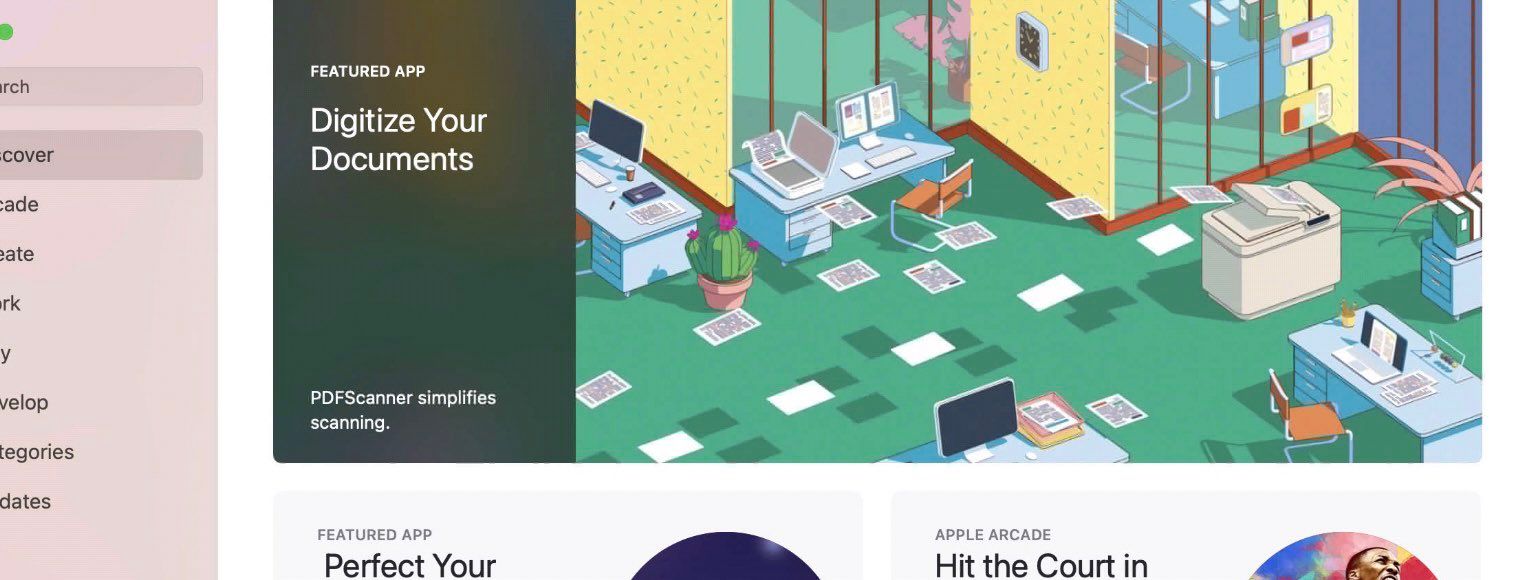 Screenshot of the Mac App Store front page feature